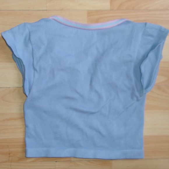 Light Blue Ribbed Crop Top - Picture 2 of 3